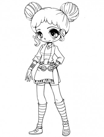 Kawaii Girl 5 Coloring Page - Free Printable Coloring Pages for Kids