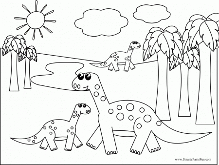 Printable Dinosaur Coloring Page | Smarty Pants Fun - Free ...