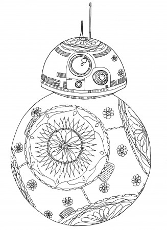 Star Wars BB8 robot by Azyrielle - Movies Adult Coloring Pages