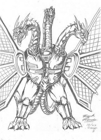 King Ghidorah Coloring Pages Sketch ...pinterest.com