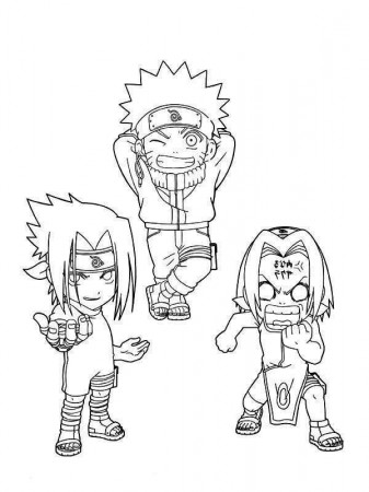 Cute Sasuke Naruto and Sakura Coloring Page - Free & Printable ...