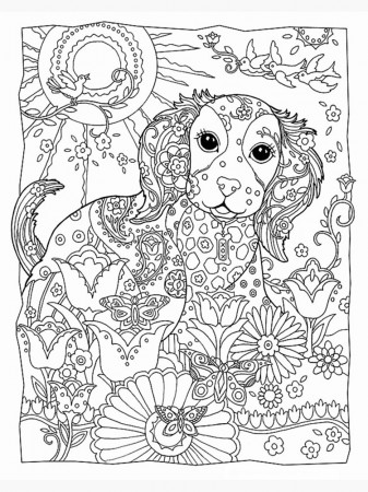 Anti stress coloring: fairy dog