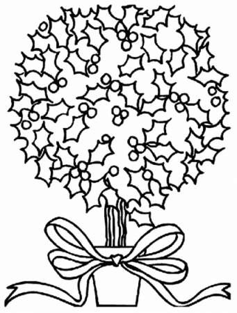 Christmas Holly Bush Coloring Page | crayola.com