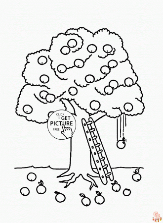 Find the Best Apple Tree Coloring Pages Online | GBcoloring