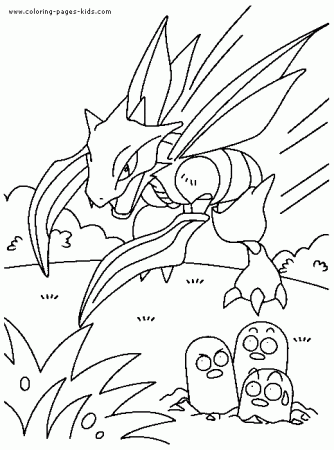 Pokemon color page of Scyther - Pokemon Coloring Pages