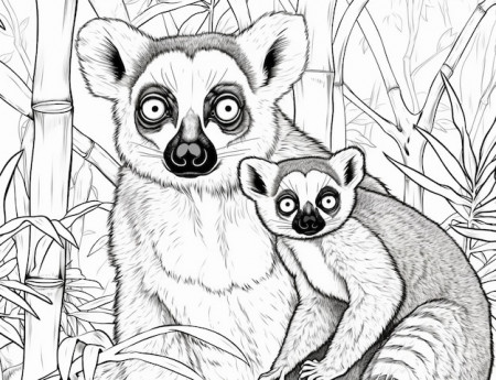 lemur and her baby generative ai ...