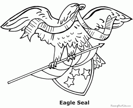 eagle holding flag drawing and coloring pages