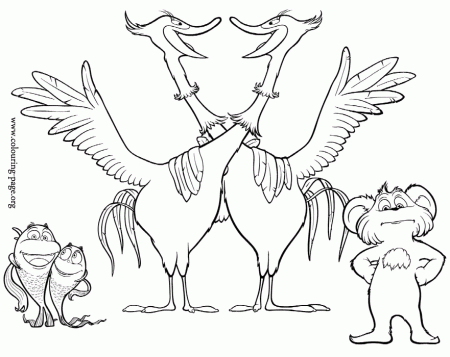 The Lorax - Pip, Humming-Fish and Swamee-Swans coloring page