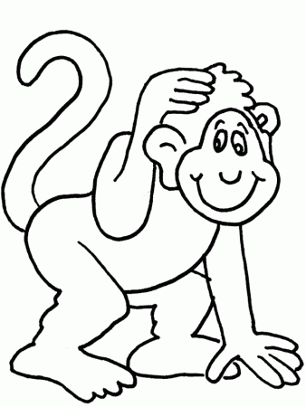 Monkey Coloring Pages 03