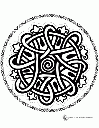 Fantasy Jr. | Celtic Knot Mandala Coloring Page