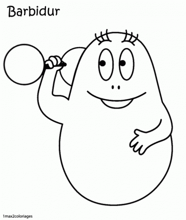 Coloriages Barbapapa - Barbidur aime le sport (de couleur rouge)