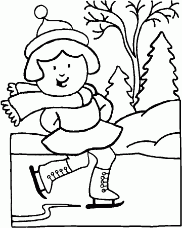 Winter Sports Cat Coloring Pages Cat Skaters
