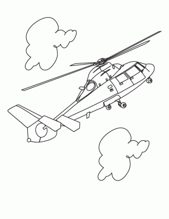 Helicopter in cloud coloring page | Download Free Helicopter in 