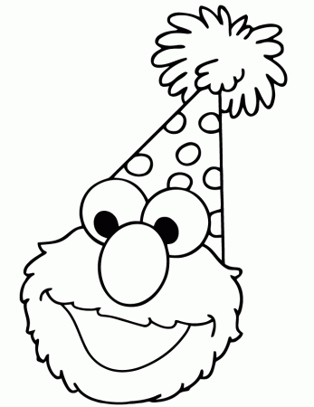 Happy Birthday Elmo Coloring Page | HM Coloring Pages