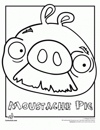 Angry Bird Moustache Pig Coloring Pages Coloring Pages For Kids ...