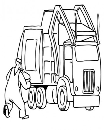 Trash Truck Coloring Page