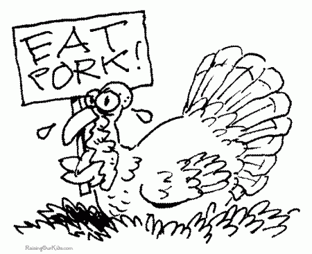 Funny Turkey Thanksgiving Coloring Pages 016