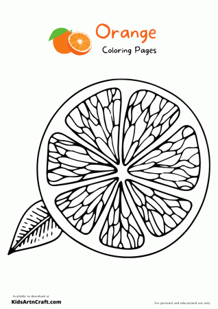 Orange Coloring Pages For Kids – Free Printables - Kids Art & Craft