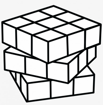 Cube Clipart Coloring Page - Rubix Cube Coloring Pages - Free Transparent  PNG Download - PNGkey