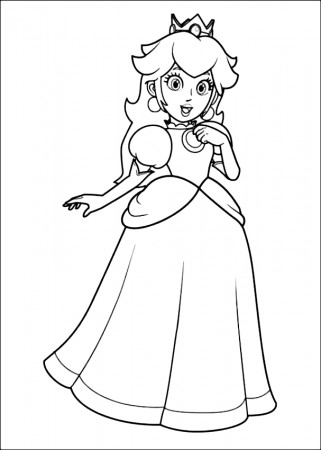 Drawing of the Princess Daisy di Super Mario coloring page