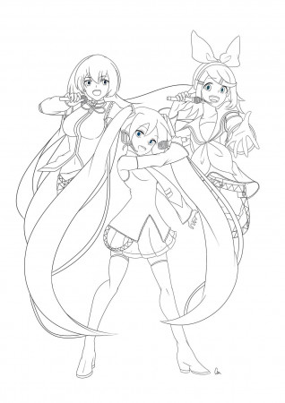 Vocaloid Coloring Page Digital Download - Etsy