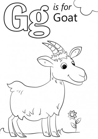 Goat Letter G Coloring Page - Free Printable Coloring Pages for Kids