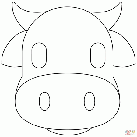 Cow Face Emoji coloring page | Free Printable Coloring Pages