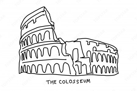 Roman Colosseum Rome Italy Doodle Art Graphic by Topstar · Creative Fabrica