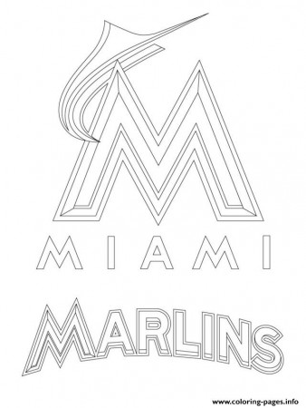 Miami Marlins Logo Mlb Baseball Sport Coloring page Printable