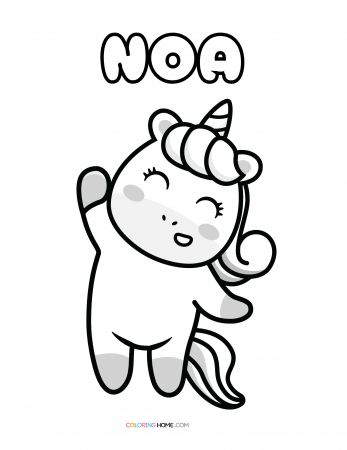 Noa unicorn coloring page
