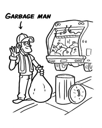 Garbage Man And Garbage Truck Coloring Pages - Download & Print Online Coloring  Pages for Free | Colo… | Online coloring pages, Truck coloring pages, Coloring  pages