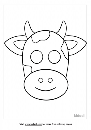 Cow Mask Coloring Pages | Free Animals Coloring Pages | Kidadl