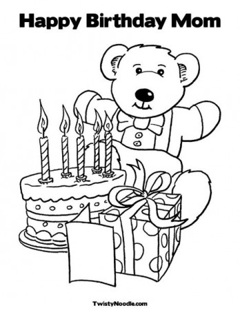 Happy Birthday Coloring Pages For Mom - Coloring