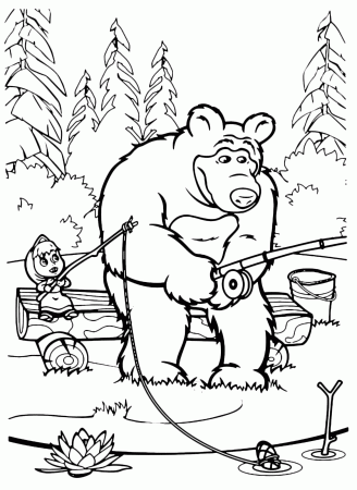 Masha And The Bear Coloring Pages Sheet For Kids Christmas Animals Games –  Approachingtheelephant