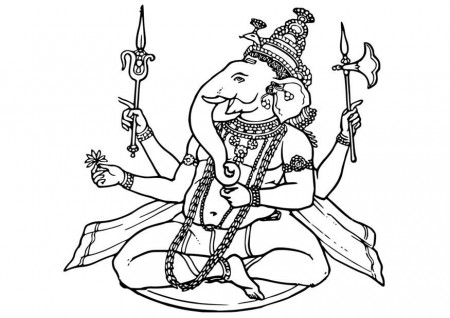 Coloring Page Ganesha - free printable coloring pages