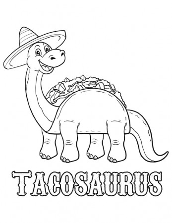 Printable Tacosaurus Coloring Page / Dinosaur Tacos / Digital - Etsy Sweden