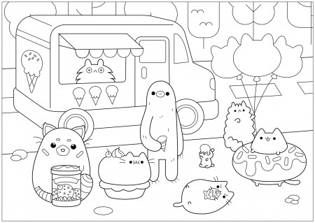 Pusheen Coloring Pages for Kids