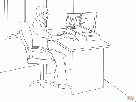 Programmer coloring page | Free Printable Coloring Pages