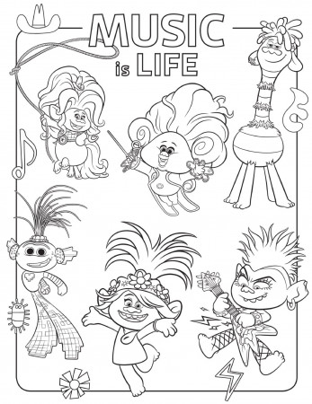 Free Printable TROLLS Coloring Pages, Activity Sheets, Zoom Backgrounds &  More! | Crazy Adventures in Parenting