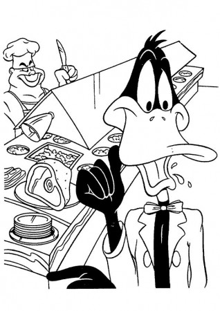 Free & Printable Waiter Daffy Coloring Picture, Assignment Sheets Pictures  for Child | Parentune.com