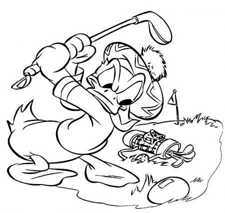 Donald Golfing Coloring Pages - Golf Coloring Pages - Coloring Pages For  Kids And Adults