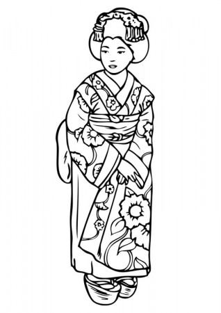 Coloring Page geisha - free printable coloring pages - Img 15735
