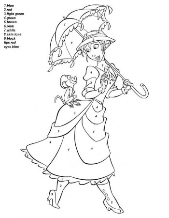 color by number disney Colouring Pages | Princess coloring pages, Disney  coloring pages, Coloring pictures