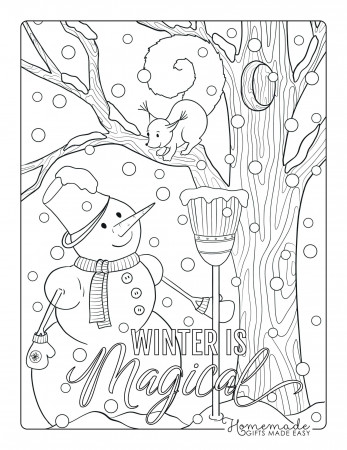 47 Free Winter Coloring Pages for Adults - Happier Human