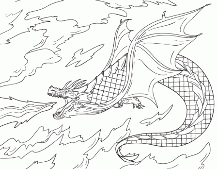 Coloring Pages Of Dragons Breathing Fire