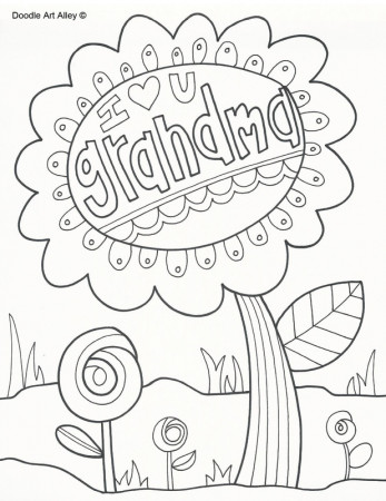 Grandparents Day Coloring Pages - DOODLE ART ALLEY