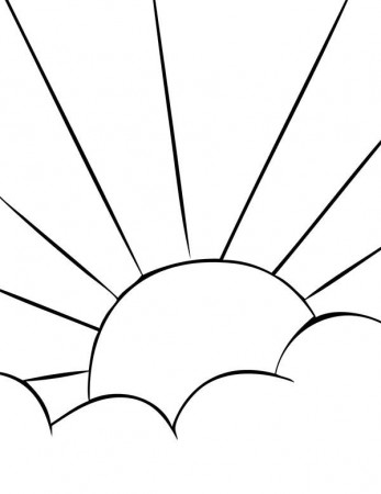 Clouds, : Sunrise Behind Clouds Coloring Page