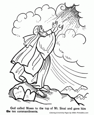 Moses and the Ten Commandments - Old Testament Coloring Pages | Bible- Printables