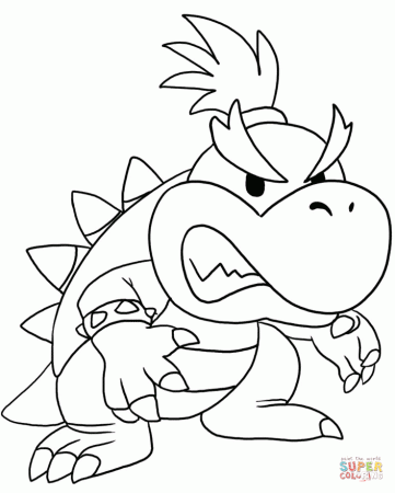 Mario vs. Bowser coloring page | Free Printable Coloring Pages