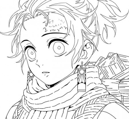 Cute Tanjiro Kamado Demon Slayer Coloring Pages - Coloring Cool